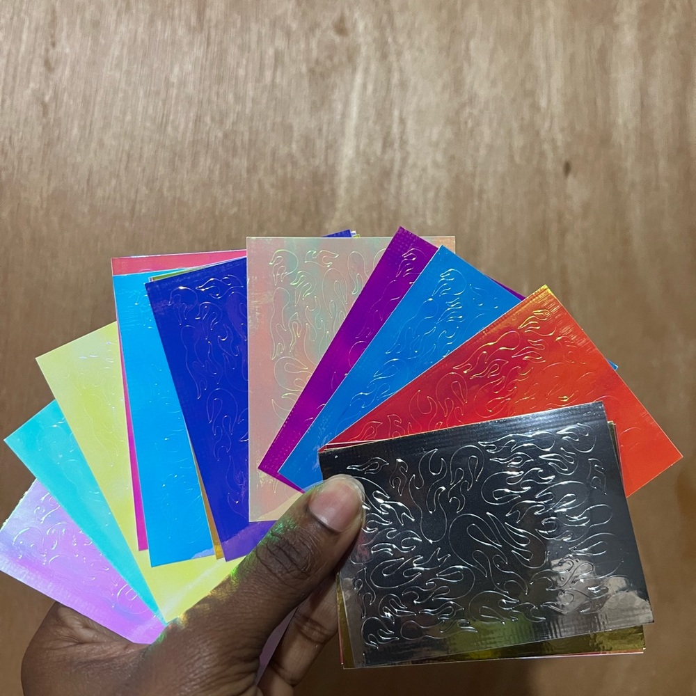 Holographic Flame Nail Stickers Decals